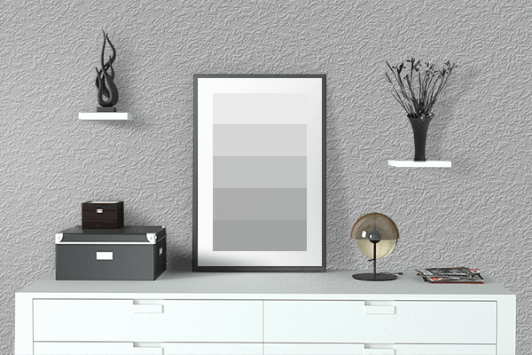Pretty Photo frame on Gray (X11) color drawing room interior textured wall