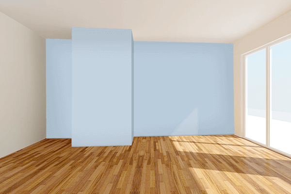 Pretty Photo frame on Light Steel Blue color Living room wal color