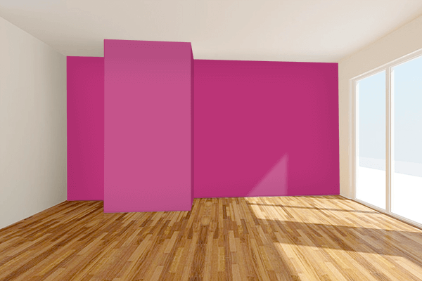 Pretty Photo frame on Medium Red-Violet color Living room wal color