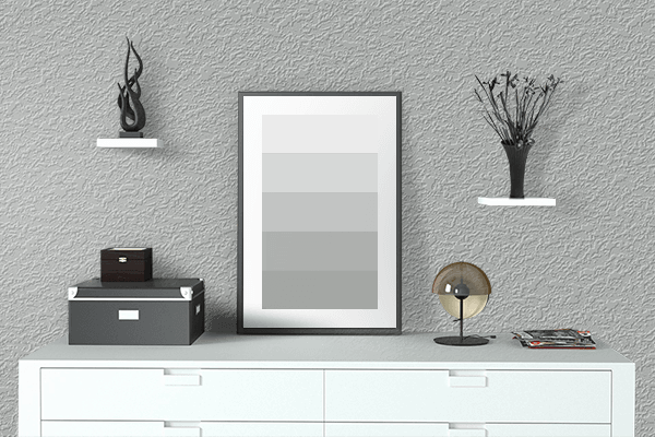 Pretty Photo frame on Gray (X11) color drawing room interior textured wall