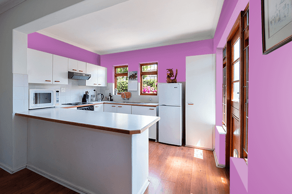 Pretty Photo frame on Sky Magenta color kitchen interior wall color