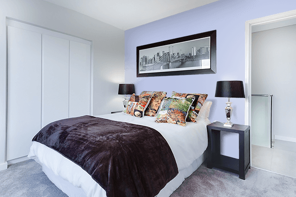 Pretty Photo frame on Periwinkle (Crayola) color Bedroom interior wall color