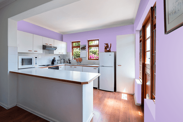 Pretty Photo frame on Wisteria color kitchen interior wall color
