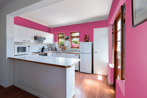Pretty Photo frame on Fuchsia Rose color kitchen interior wall color