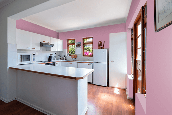 Pretty Photo frame on Opera Mauve color kitchen interior wall color