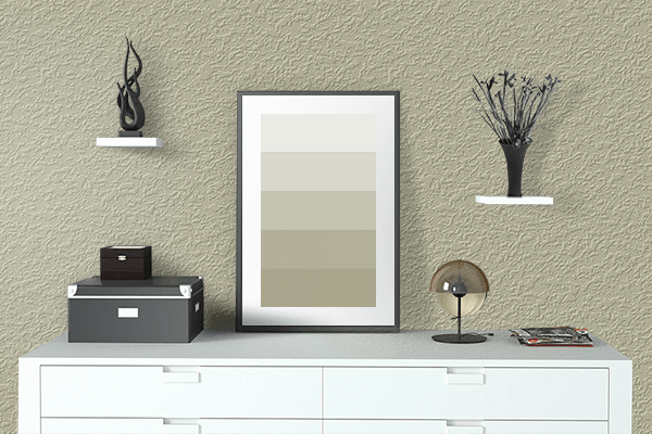 Pretty Photo frame on Khaki (HTML/CSS) color drawing room interior textured wall