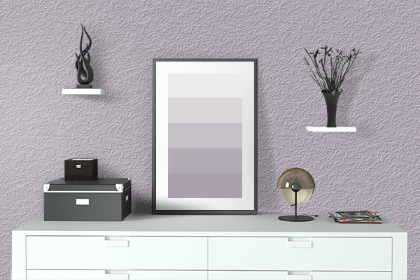 Pretty Photo frame on Argent color drawing room interior textured wall