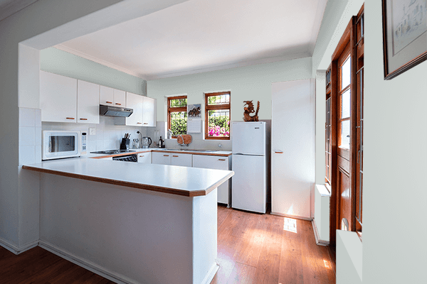 Pretty Photo frame on Silver Sand color kitchen interior wall color