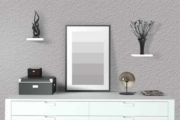 Pretty Photo frame on Argent color drawing room interior textured wall