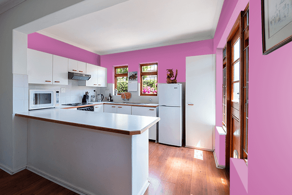 Pretty Photo frame on Super Pink color kitchen interior wall color
