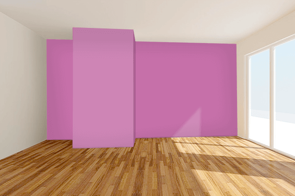 Pretty Photo frame on Super Pink color Living room wal color