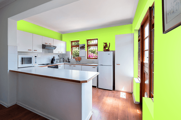 Pretty Photo frame on Inchworm color kitchen interior wall color