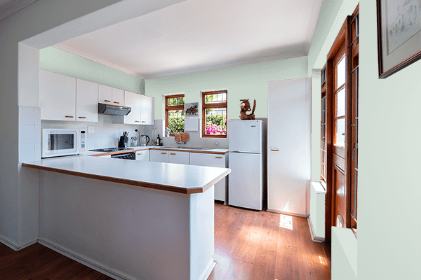 Pretty Photo frame on American Silver color kitchen interior wall color