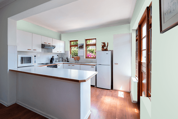 Pretty Photo frame on American Silver color kitchen interior wall color