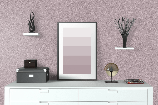 Pretty Photo frame on Silver Pink color drawing room interior textured wall