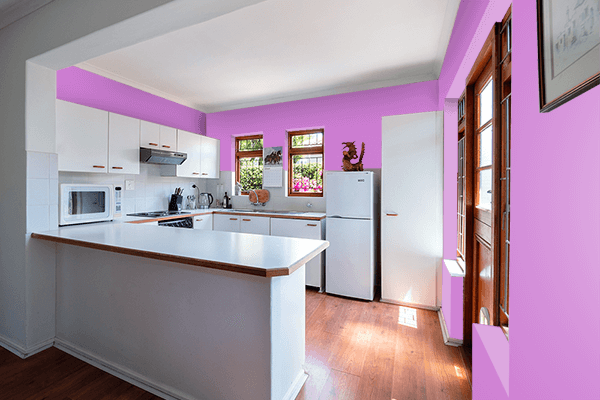 Pretty Photo frame on Deep Mauve color kitchen interior wall color
