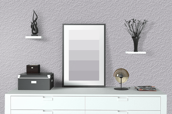 Pretty Photo frame on American Silver color drawing room interior textured wall