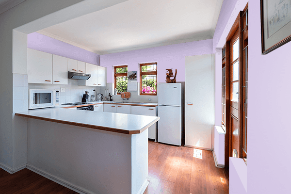 Pretty Photo frame on Languid Lavender color kitchen interior wall color