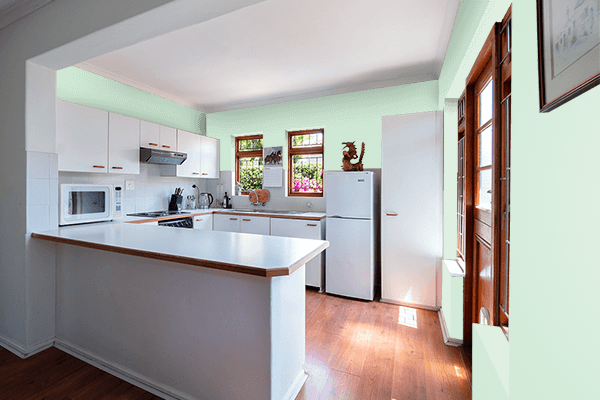 Pretty Photo frame on Gainsboro color kitchen interior wall color
