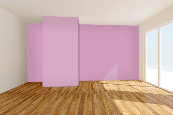 Pretty Photo frame on Pastel Violet color Living room wal color