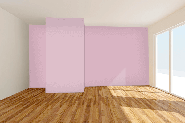 Pretty Photo frame on Pink Lavender color Living room wal color