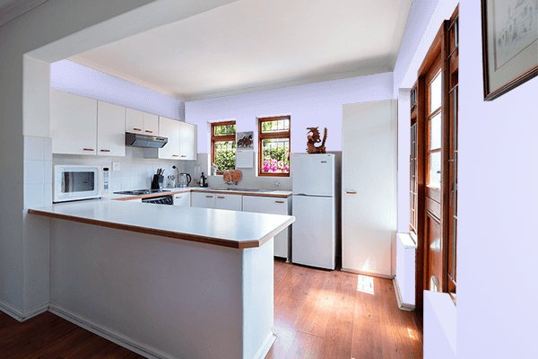 Pretty Photo frame on Pale Lavender color kitchen interior wall color