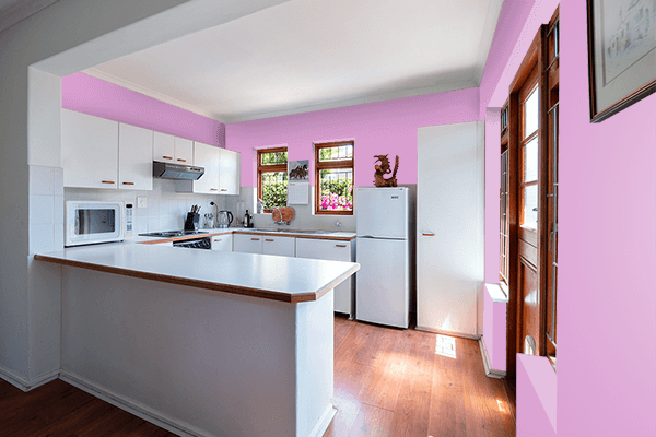 Pretty Photo frame on Orchid (Crayola) color kitchen interior wall color