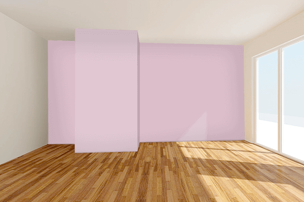 Pretty Photo frame on Pink Lavender color Living room wal color