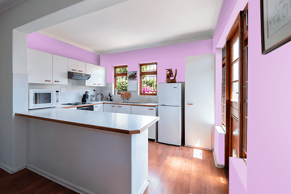 Pretty Photo frame on Pink Lavender color kitchen interior wall color