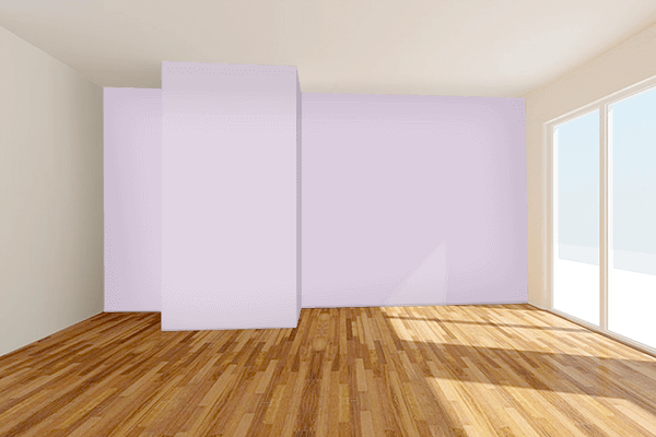 Pretty Photo frame on Languid Lavender color Living room wal color