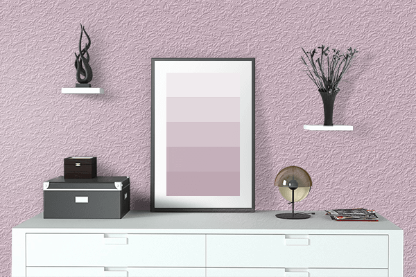 Pretty Photo frame on Thistle color drawing room interior textured wall