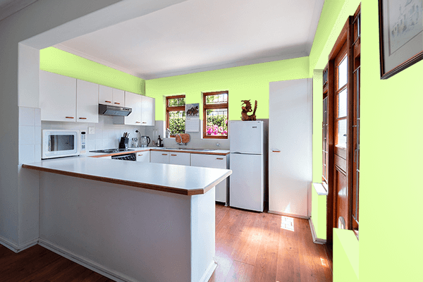 Pretty Photo frame on Key Lime color kitchen interior wall color
