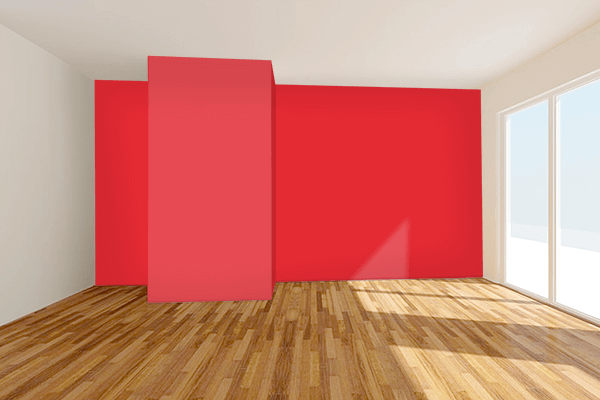 Pretty Photo frame on Alizarin Crimson color Living room wal color