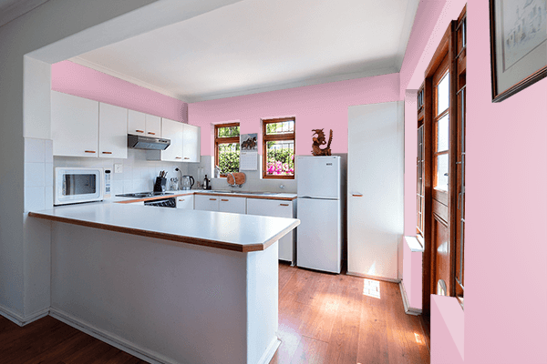 Pretty Photo frame on Cameo Pink color kitchen interior wall color