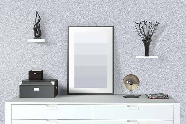 Pretty Photo frame on Lavender (Web) color drawing room interior textured wall