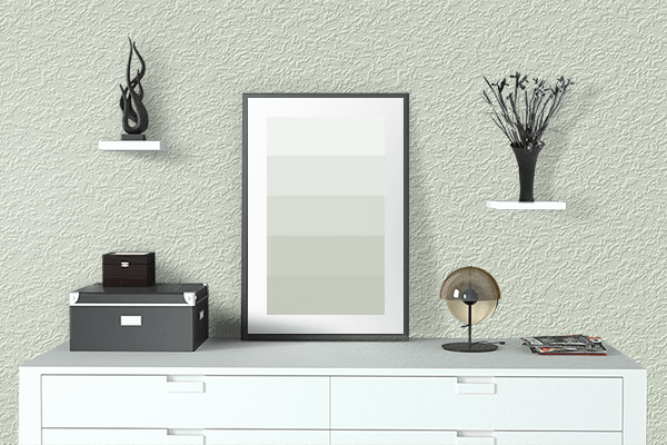 Pretty Photo frame on Chinese White color drawing room interior textured wall