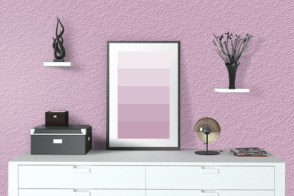 Pretty Photo frame on Thistle (Crayola) color drawing room interior textured wall