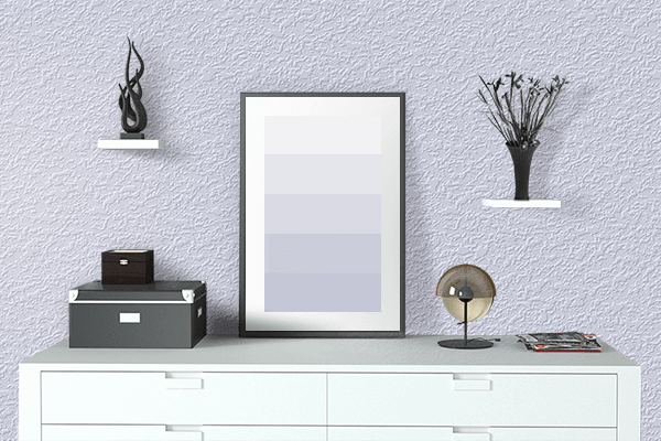 Pretty Photo frame on Lavender (Web) color drawing room interior textured wall