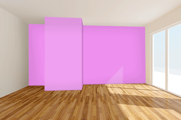 Pretty Photo frame on Lavender Magenta color Living room wal color