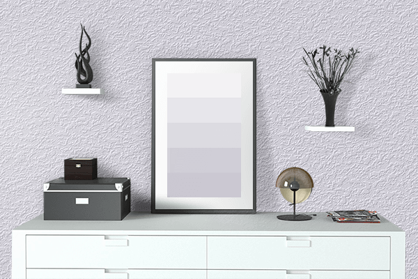 Pretty Photo frame on Anti-Flash White color drawing room interior textured wall