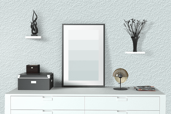 Pretty Photo frame on Azure (Web Color) color drawing room interior textured wall