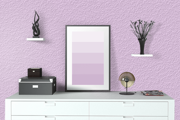 Pretty Photo frame on Shampoo color drawing room interior textured wall