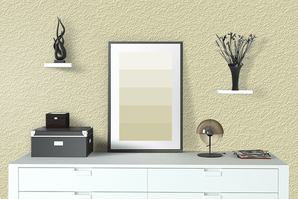 Pretty Photo frame on Blond color drawing room interior textured wall