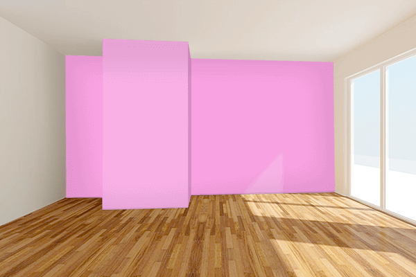 Pretty Photo frame on Lavender Rose color Living room wal color