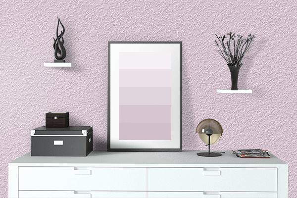 Pretty Photo frame on Pink Lace color drawing room interior textured wall