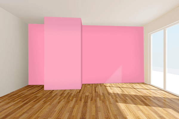 Pretty Photo frame on Baker-Miller Pink color Living room wal color