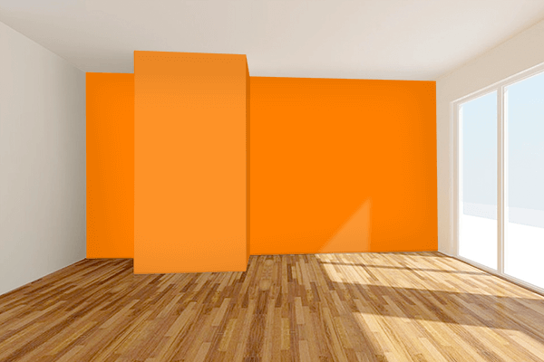 Pretty Photo frame on Orange (Color Wheel) color Living room wal color