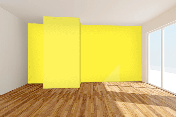 Pretty Photo frame on Maximum Yellow color Living room wal color