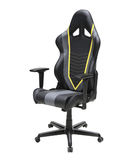 Black Office Chair with Yellow Stripes
