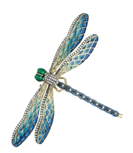 Dragon-fly Broach of Diamond Stones and Gems